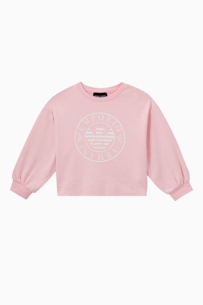 

Circle Eagle Logo Print Sweatshirt, Pink
