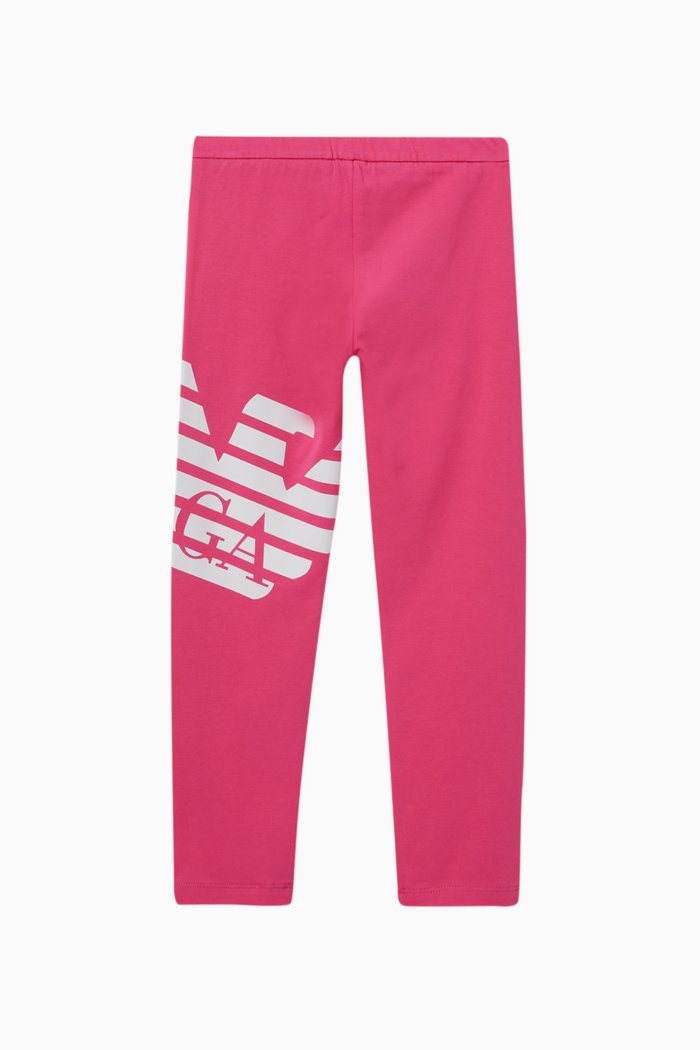 

Macro Eagle Logo Joggers in Cotton Jersey, Pink