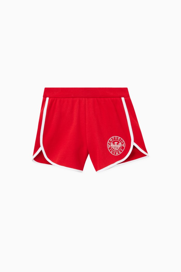 

Circle Eagle Logo Print Shorts in Cotton, Red