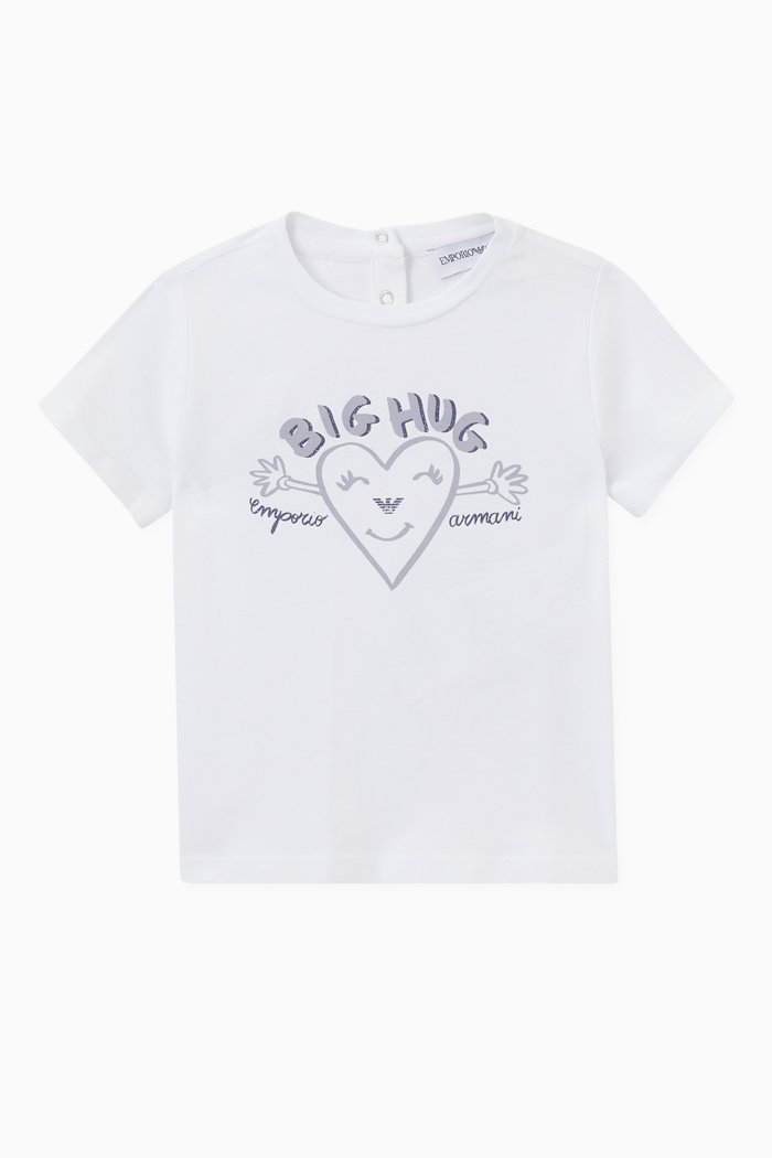 

Big Hug Text Logo T-shirt in Cotton Jersey, White