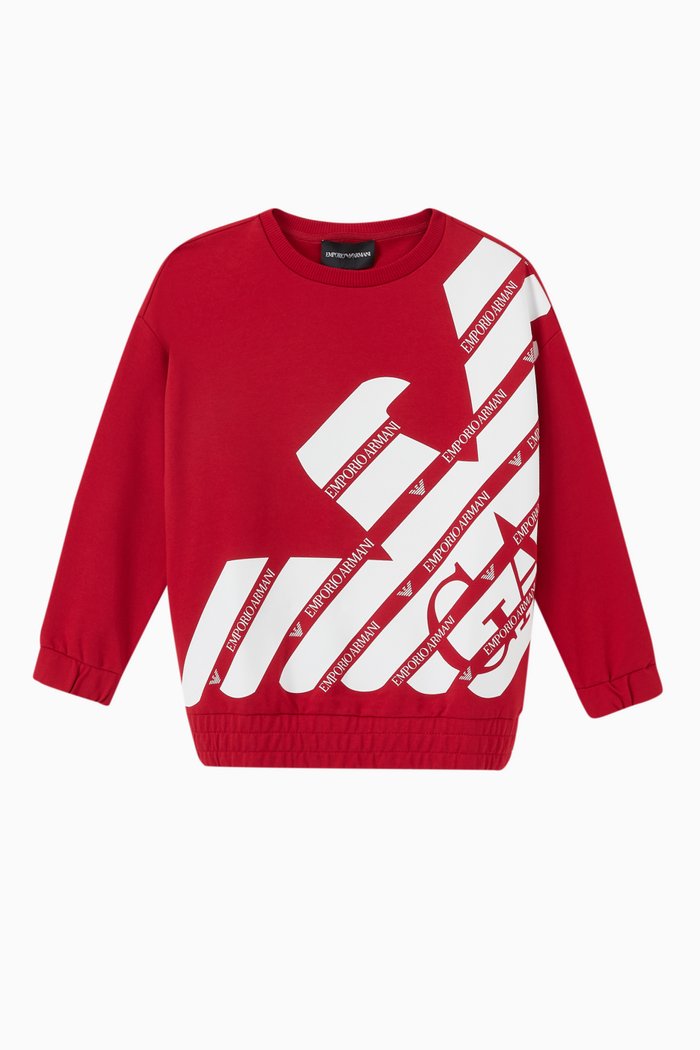 

EA Eagle Tape Logo Sweater in Wool Knit, Red