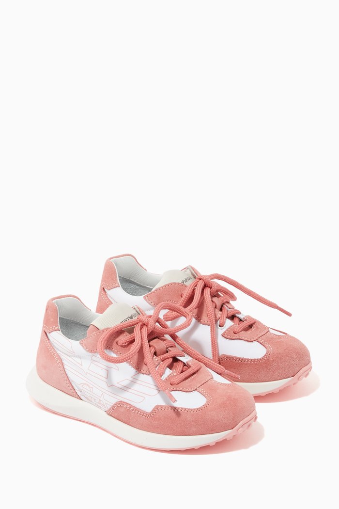 

EA Eagle Sneakers in Nylon & Suede, Pink