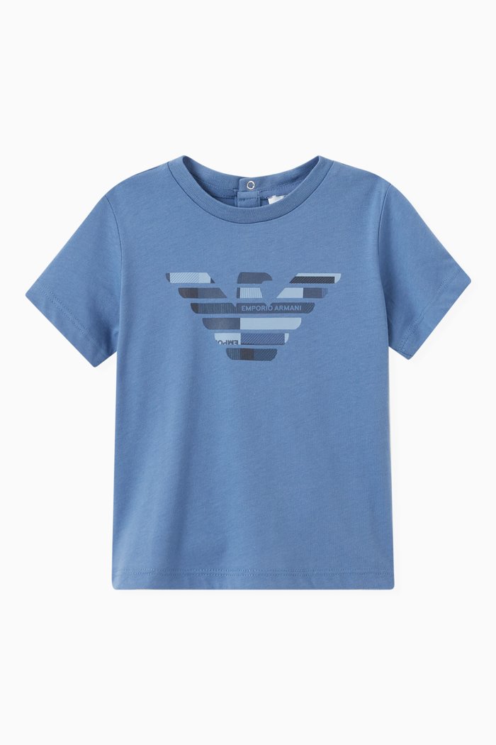 

Contrast Macro Eagle Logo T-shirt in Cotton, Blue