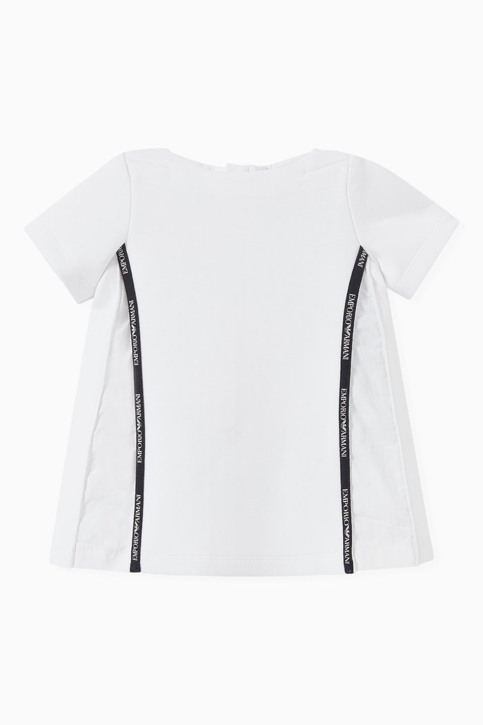 

EA Logo Side Tape Dress in Cotton, White