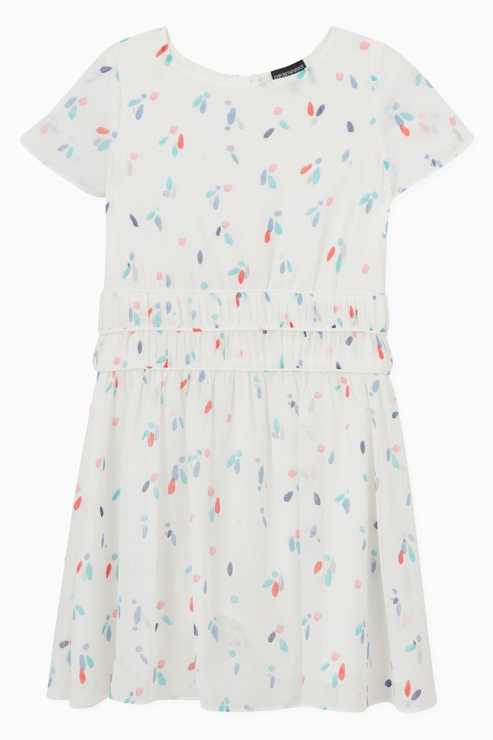 

Multicolour Drop Print Dress, White
