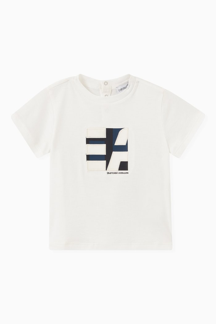 

Colour-block Logo Square T-shirt in Cotton Jersey, White