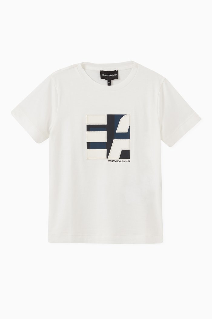 

Colour-block Logo Square T-shirt in Cotton Jersey, White