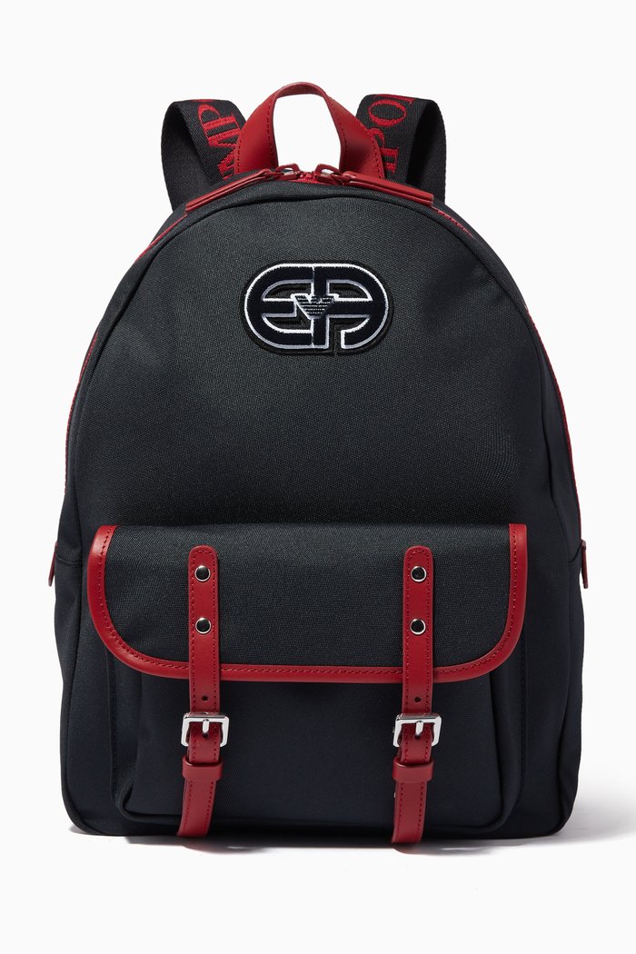 

Logo Patch & Tape Strap Backpack, Blue