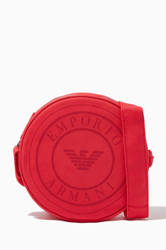 

Round Logo Crossbody Bag, Red