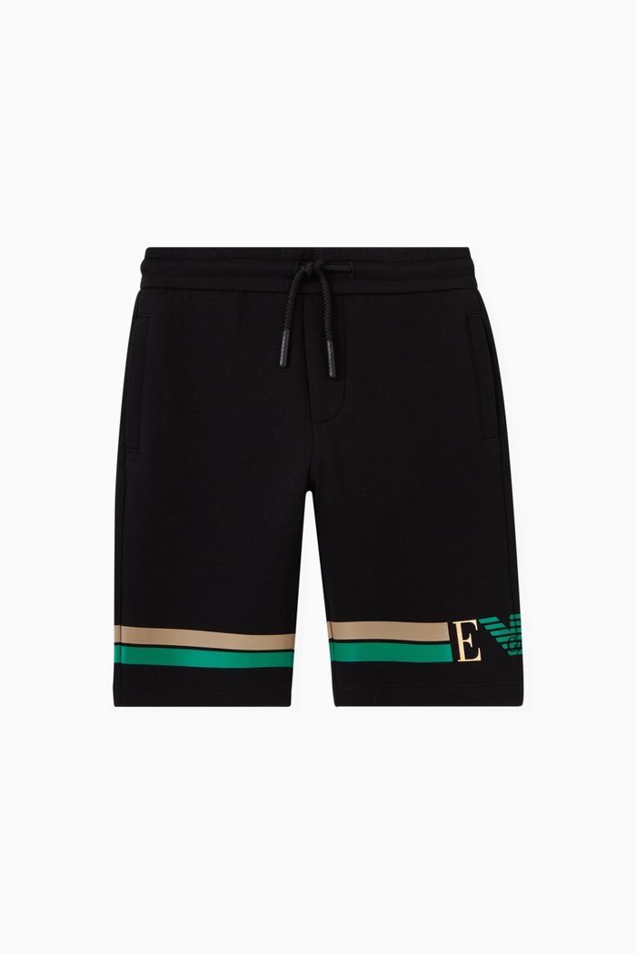 

Contrast Line Shorts in Cotton, Black
