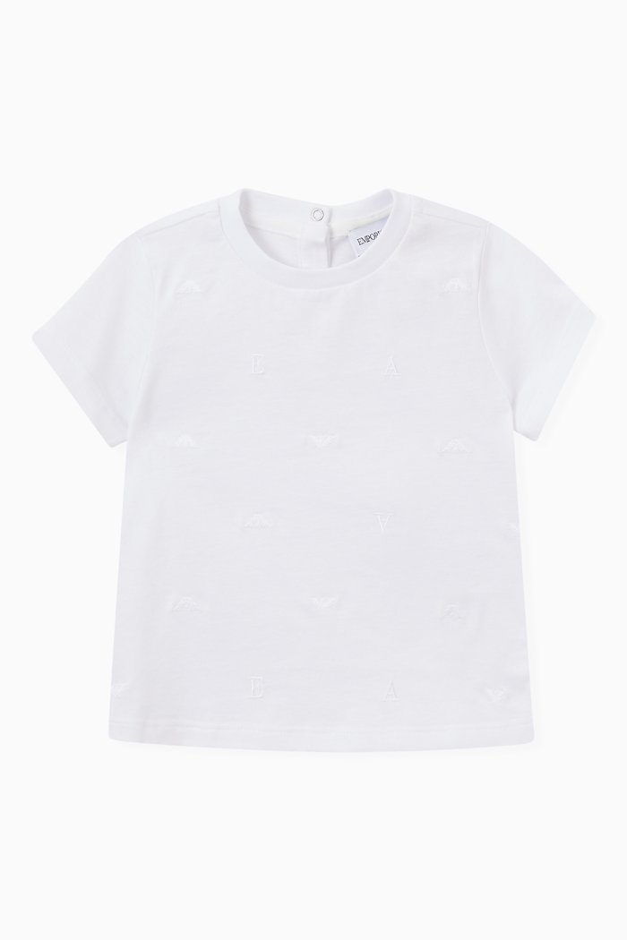 

Tonal Embroidered T-Shirt in Cotton, White