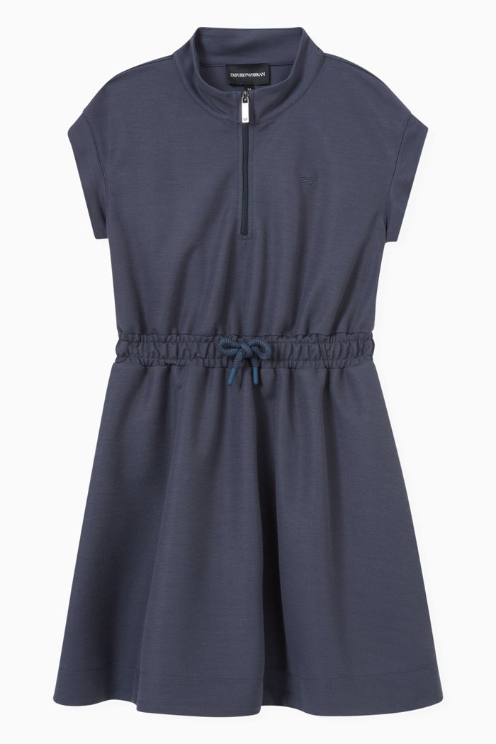 

Elastic Piquet Dress in Cotton Stretch, Blue