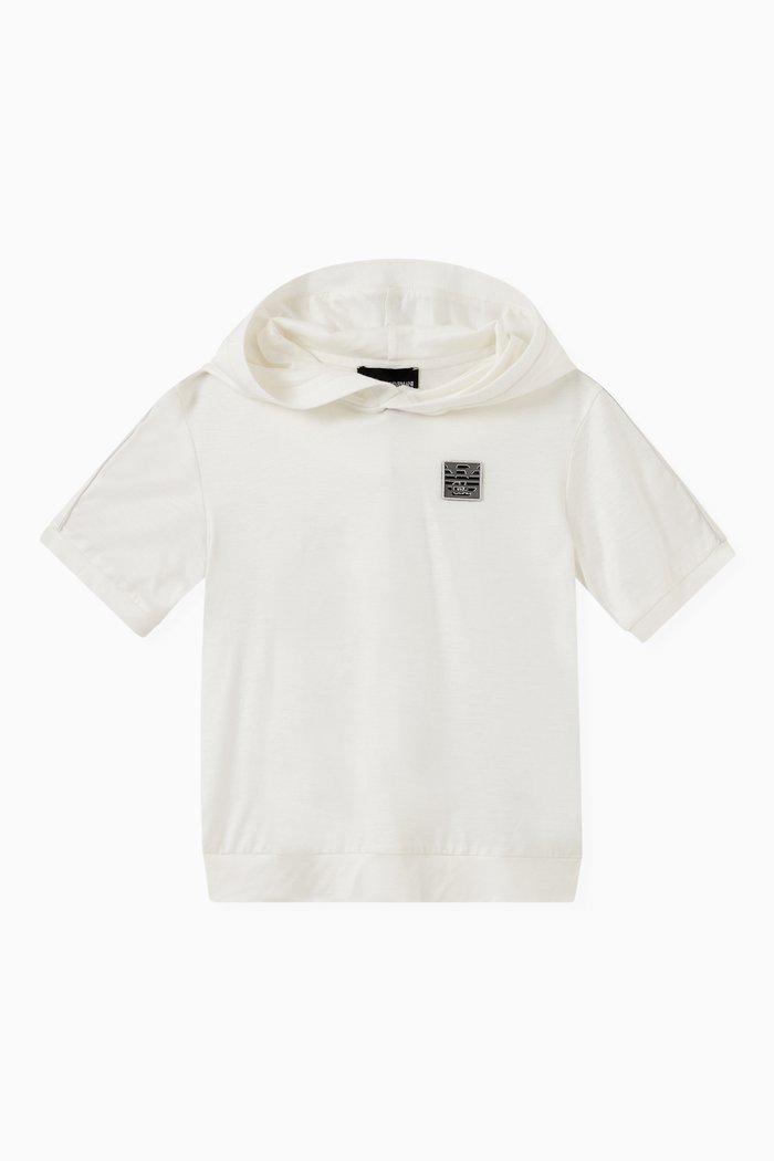 

Logo Patch Hoodie in Jersey, White