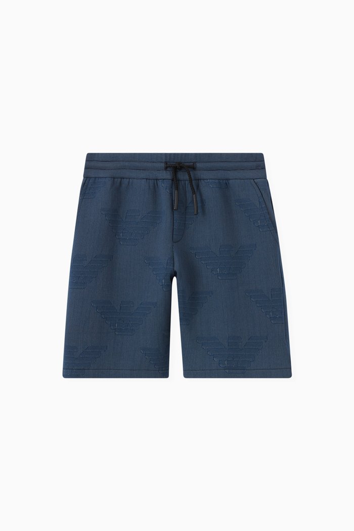 

Eagle Logo Shorts in Cotton Blend, Blue