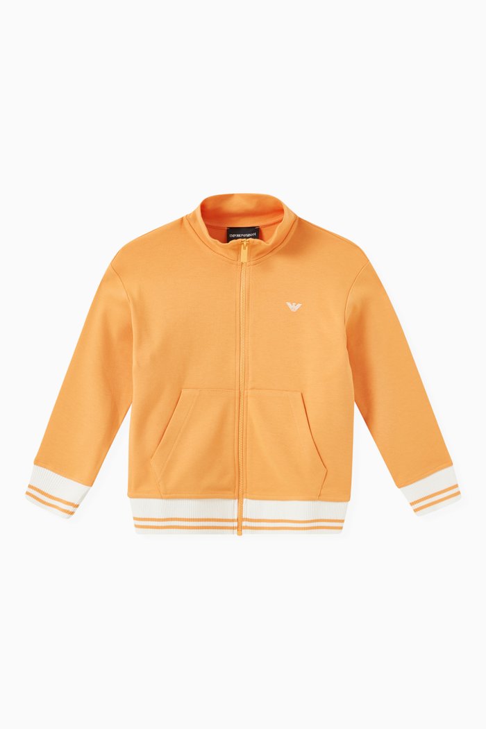 

EA Logo Brand Jacket in Cotton, Yellow