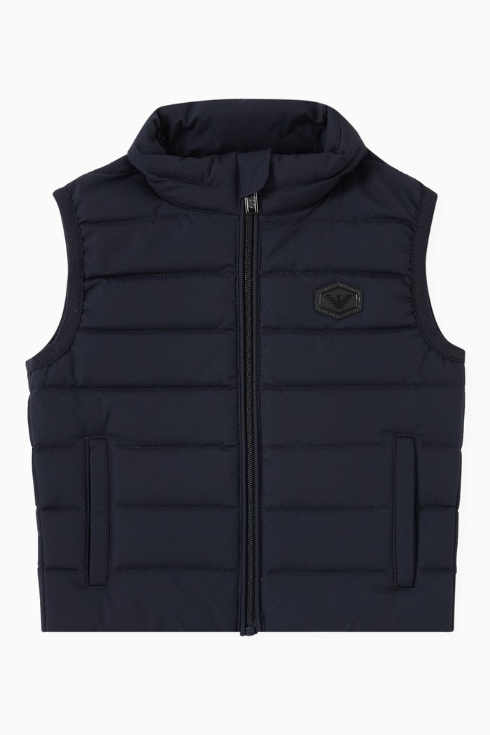 EA Quilted Gilet in Nylon Down, Blue