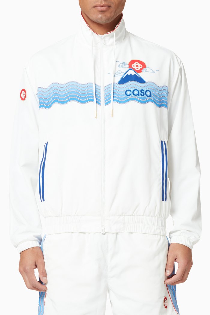 

Shell Suit Track Jacket in Nylon, White
