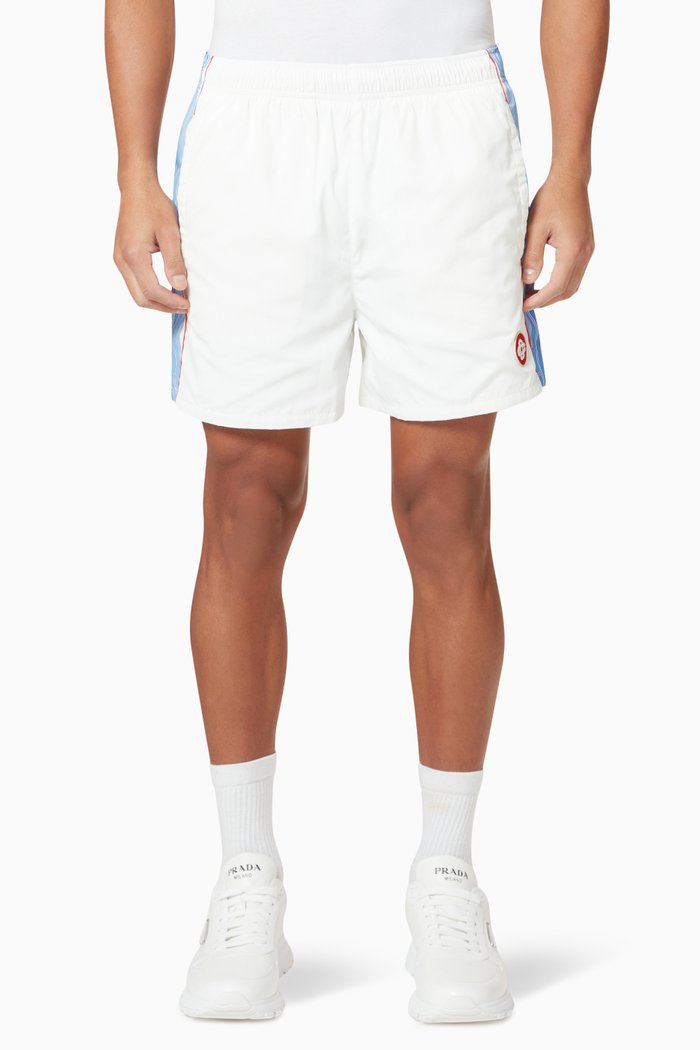

Shell Suit Track Shorts in Nylon, White