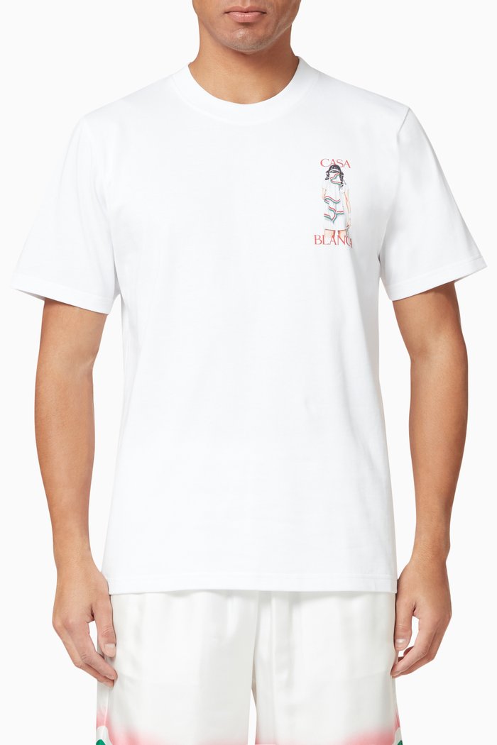 

Printed T-Shirt in Cotton Jersey, White