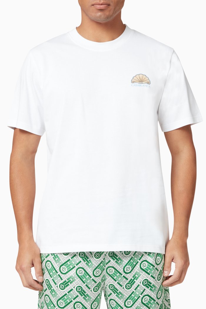 

Nouveaux Reves Printed T-Shirt in Cotton Jersey, White