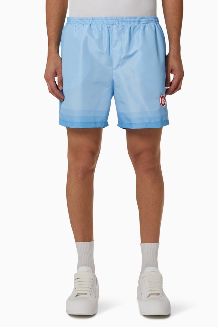 

Printed Swim Shorts in Nylon, Blue