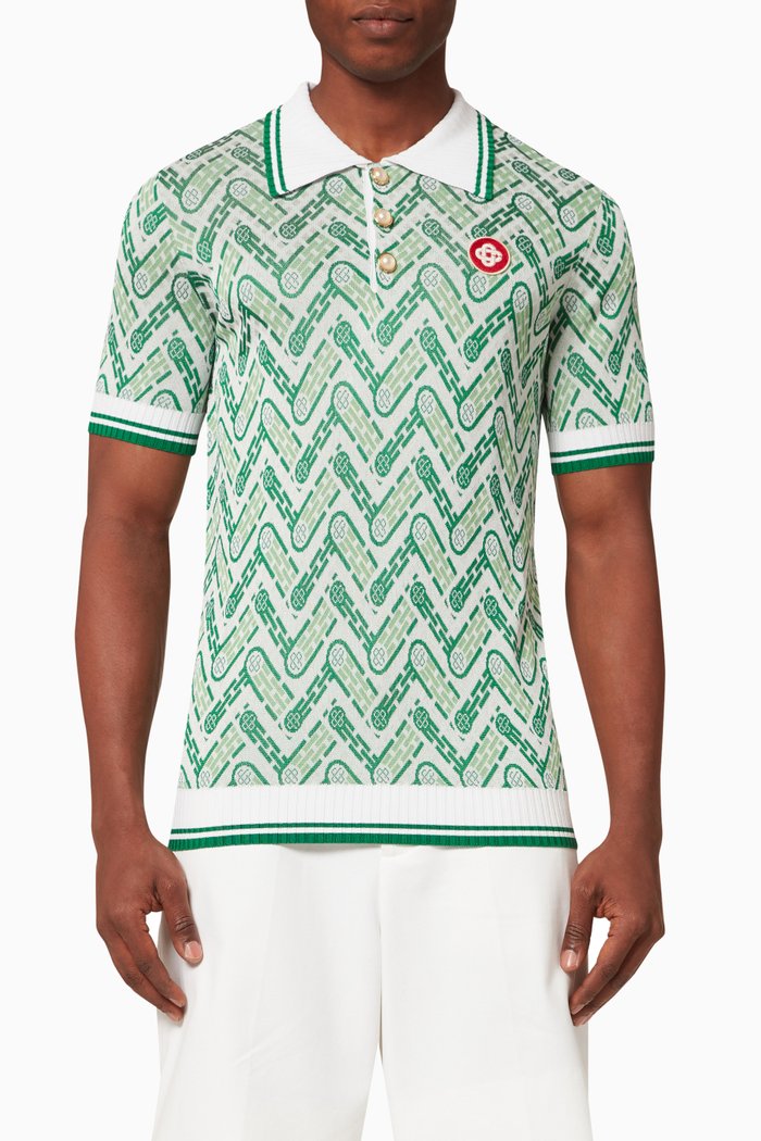 

Monogram Polo Shirt in Viscose Knit, Green