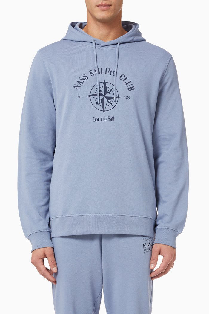 

London Hoodie in Cotton, Blue