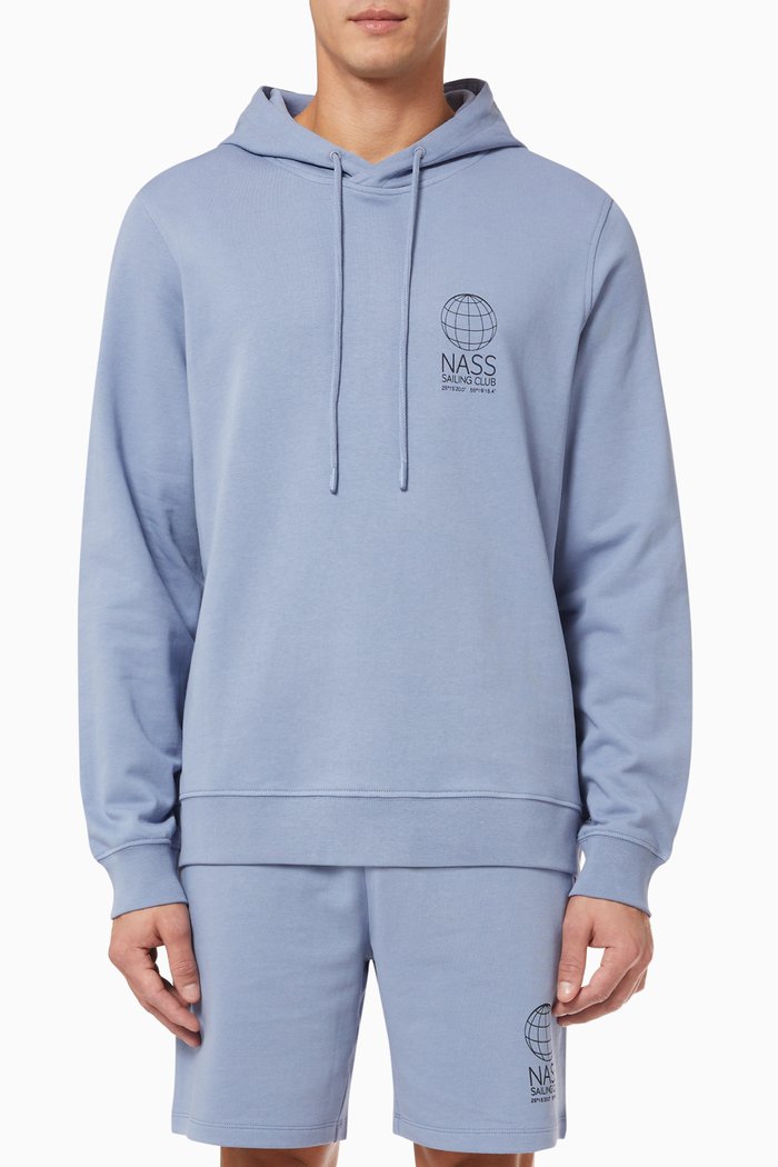 

London Hoodie in Cotton, Blue