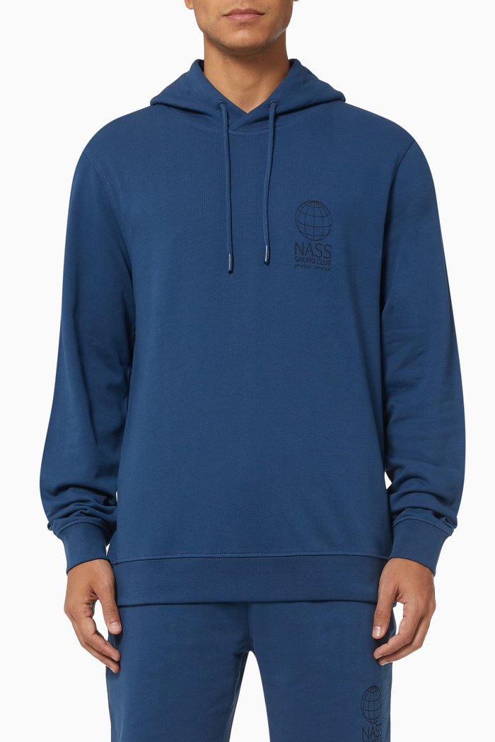 

London Hoodie in Cotton, Blue