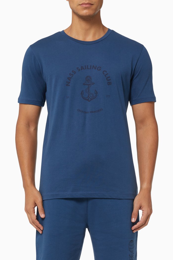 

Positano T-shirt in Pima Cotton, Blue