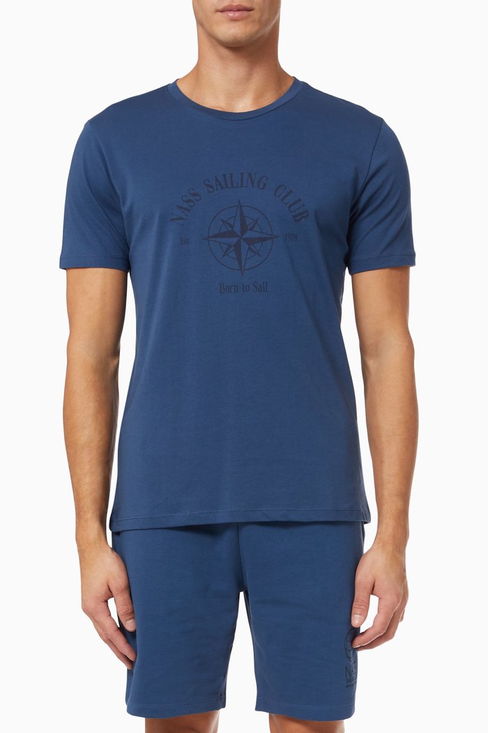 

Positano T-shirt in Pima Cotton, Blue