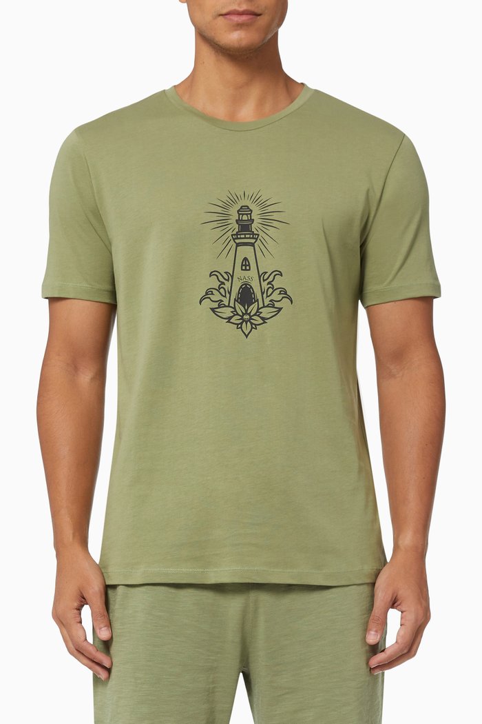 Positano T-shirt in Pima Cotton, Green