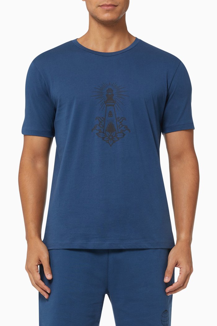 

Positano T-shirt in Pima Cotton, Blue