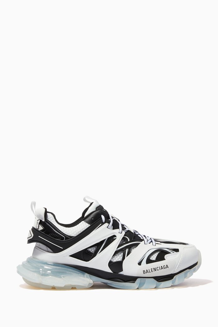 

Track Clear Sole Sneakers in Mesh & Nylon, White