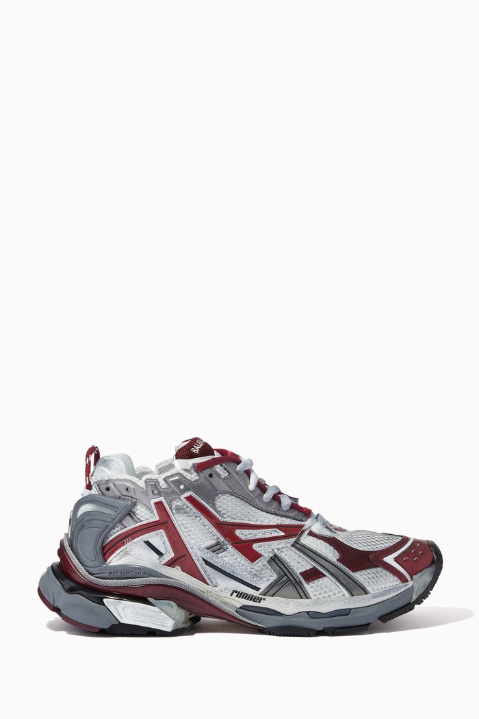 

Runner Sneakers in Mesh & Nylon, White