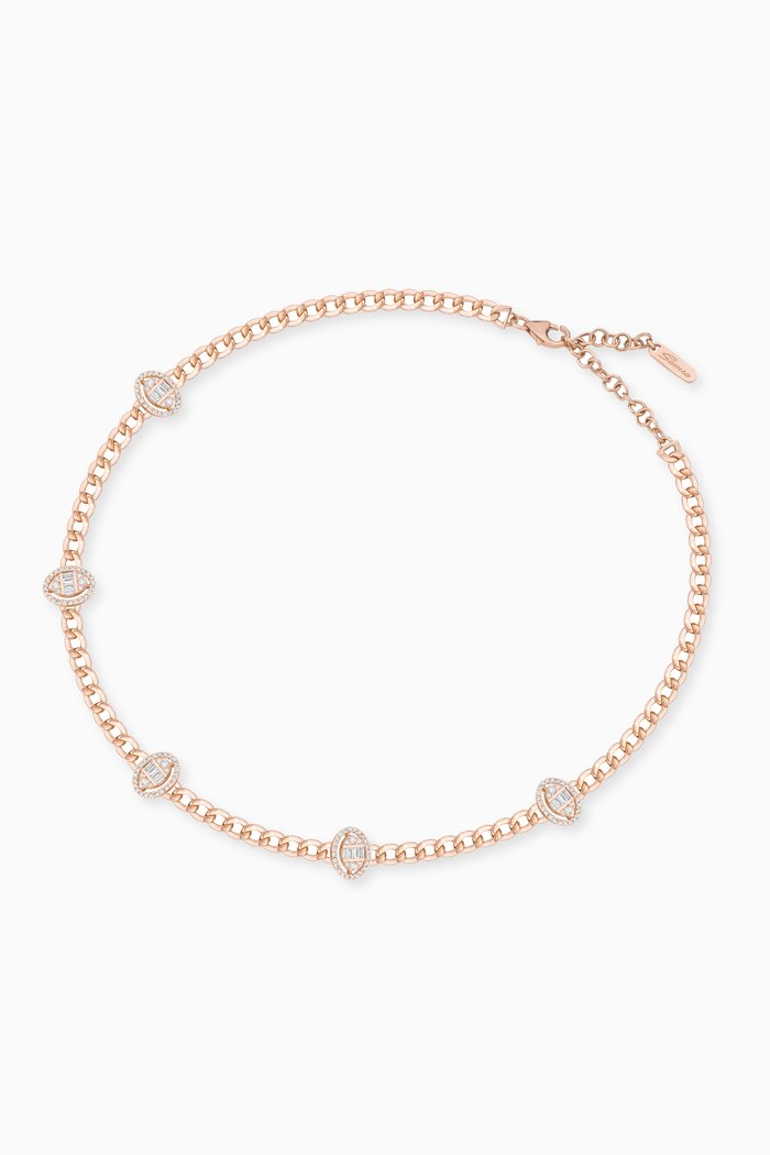 

Quwa Five Oval Diamond Necklace in 18kt Rose Gold