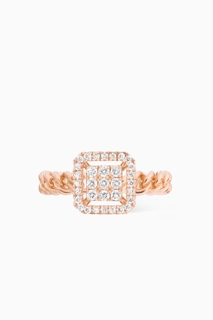 

Quwa Square Diamond Single Ring in 18kt Rose Gold