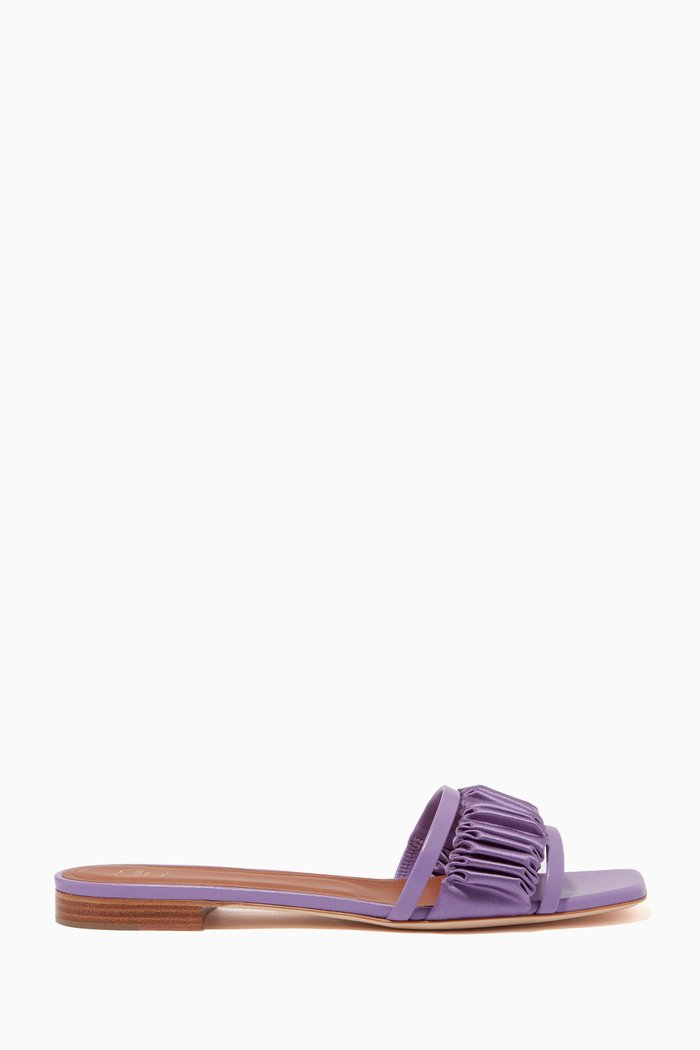 

Demi Flats in Ruched Satin, Purple