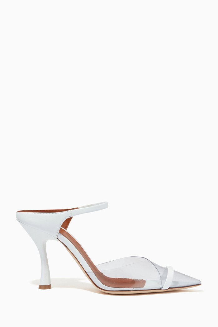 

Iona 90 Mules in PVC & Nappa, White