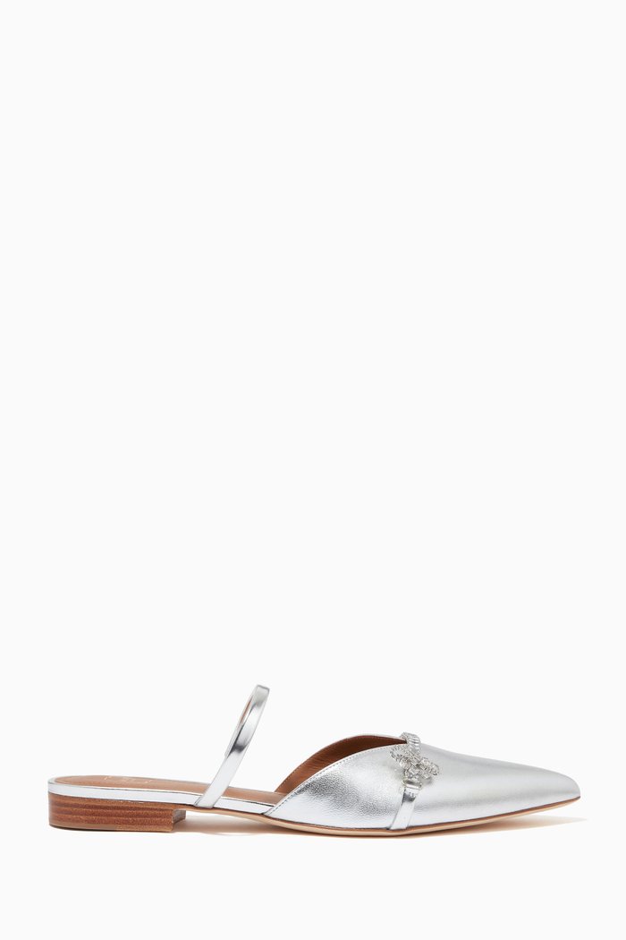 

Lila Flats in Metallic Nappa, Silver
