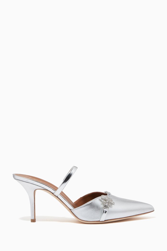 

Lila 70 Mules in Metallic Nappa, Silver
