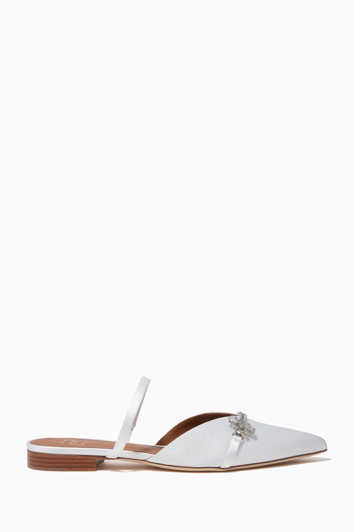 

Lila Flats in Satin, White