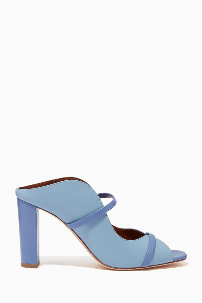Norah 85 Mules in Nappa, Blue