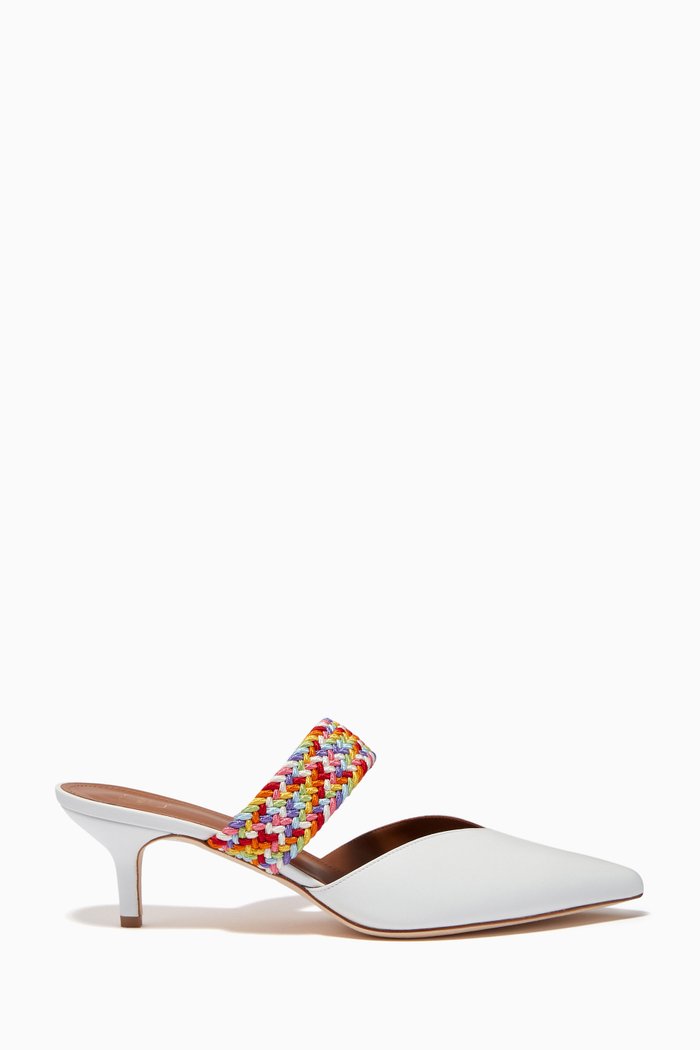 Maisie 45 Mules in Nappa, White