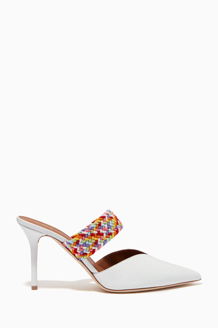 

Maisie 85 Mules in Nappa, White