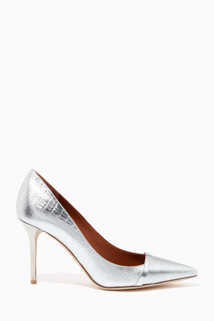

Rina 85 Pumps in Croc-embossed Leather, Silver