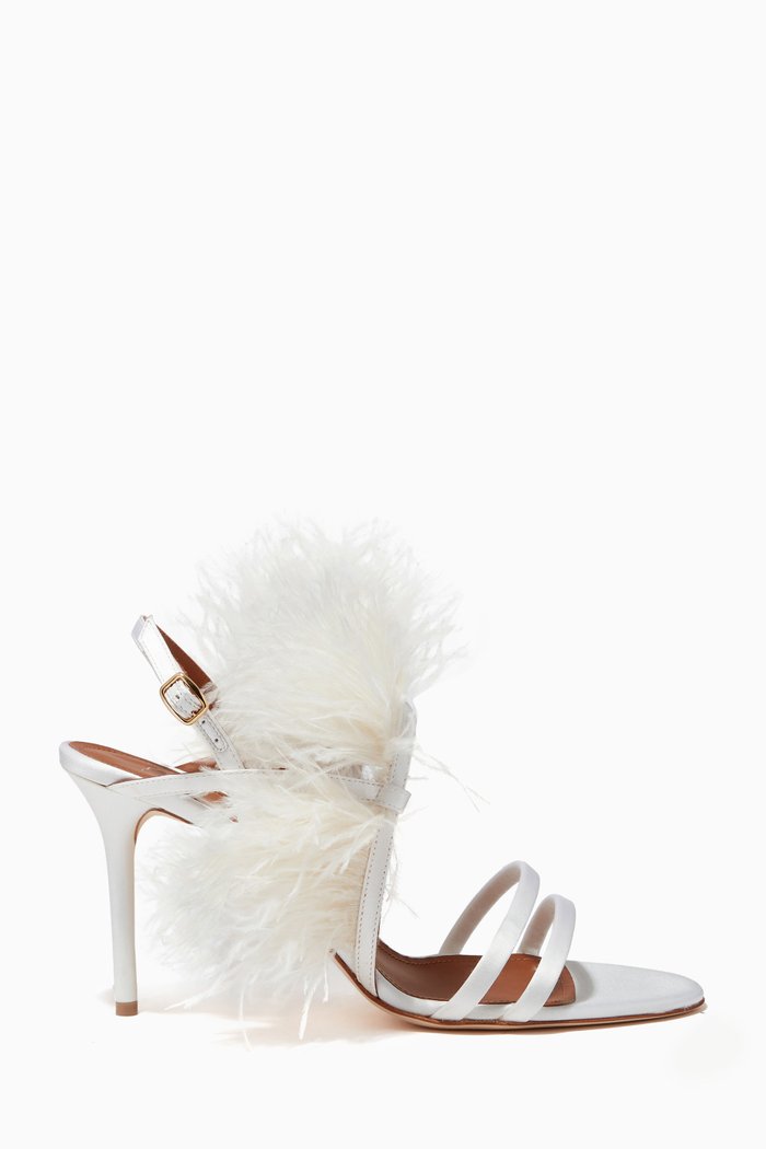 

Sonia 85 Sandals in Satin, White