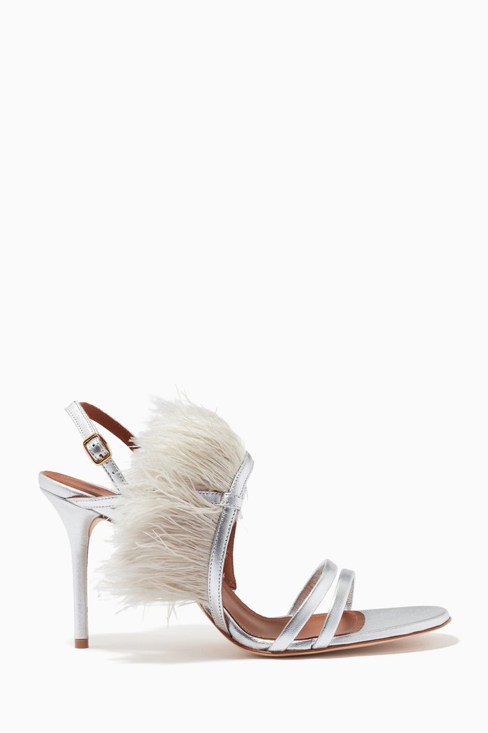 

Sonia 85 Sandals in Metallic Nappa, Silver