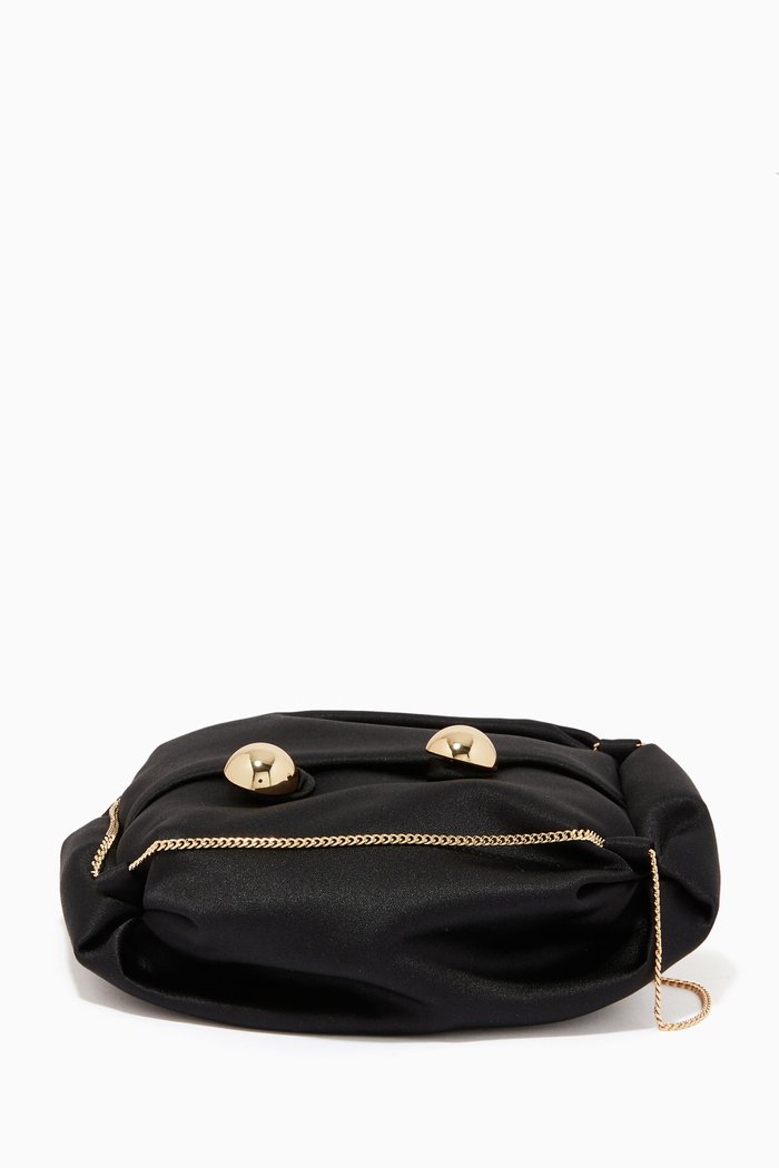 

Tiny Nino Tote Bag in Silk Satin, Black