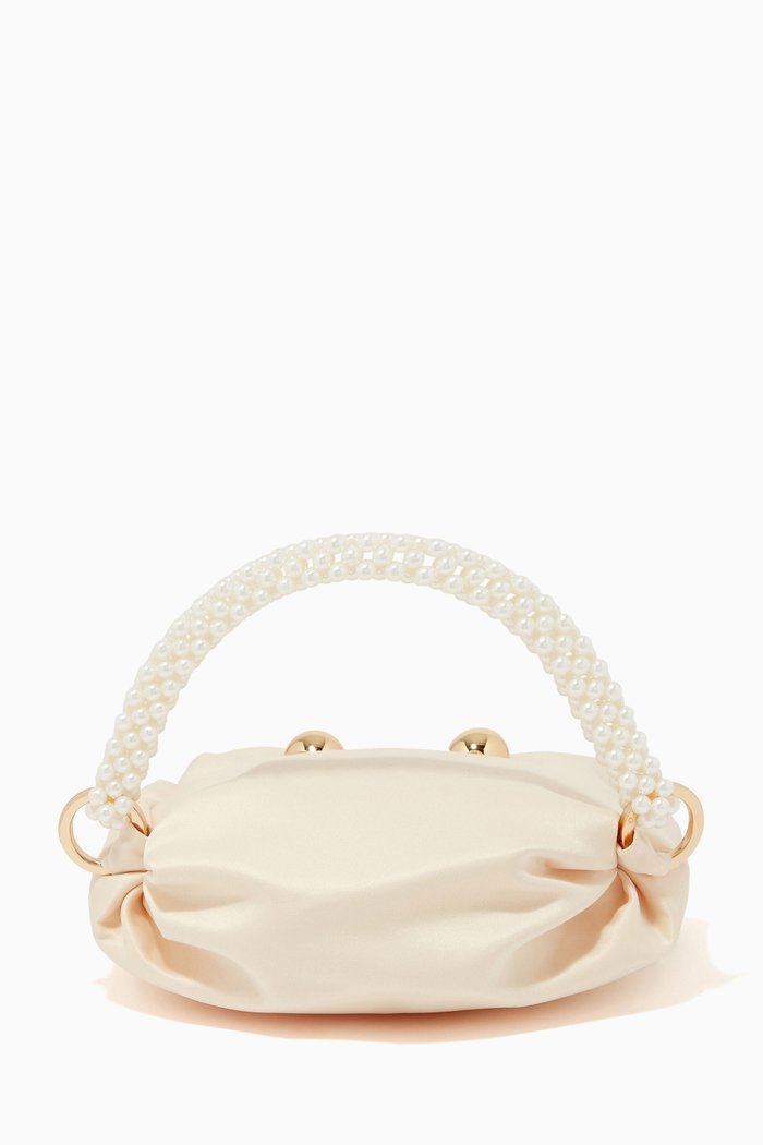 

XS Nino Tote Bag in Silk Satin, Neutral
